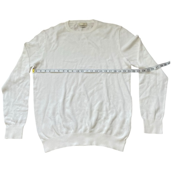 White Textured Celio Pima Cotton Crew Sweater (XL) - Picture 2 of 6